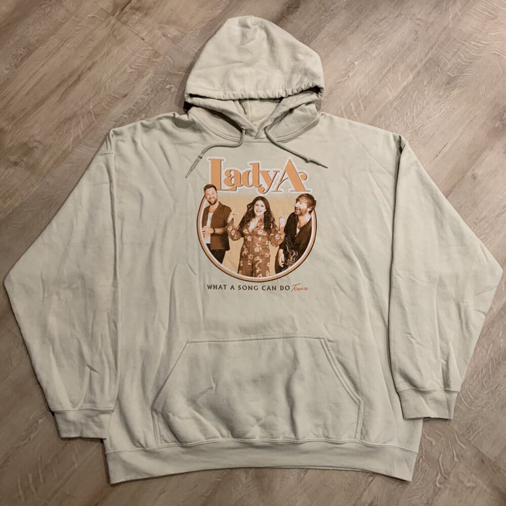 Lady A Antebellum Hoodie Adult 2XL Beige Sweatshirt What A Song Can Do Tour 2021